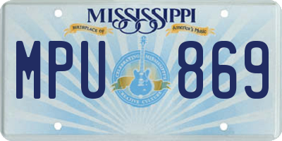 MS license plate MPU869