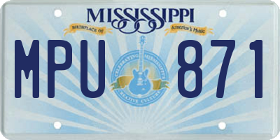 MS license plate MPU871