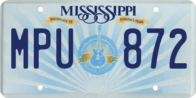 MS license plate MPU872