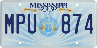 MS license plate MPU874