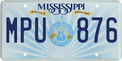 MS license plate MPU876