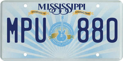 MS license plate MPU880