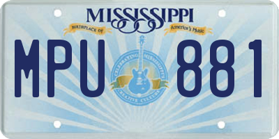MS license plate MPU881