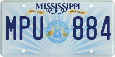 MS license plate MPU884