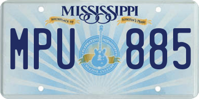 MS license plate MPU885