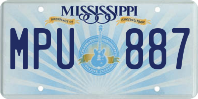 MS license plate MPU887