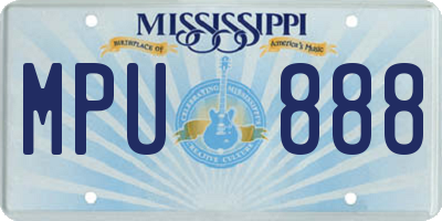 MS license plate MPU888