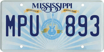 MS license plate MPU893