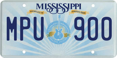 MS license plate MPU900