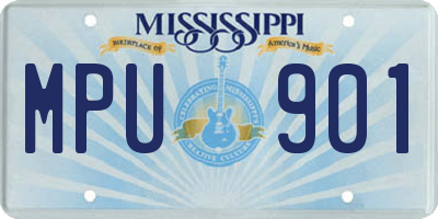 MS license plate MPU901