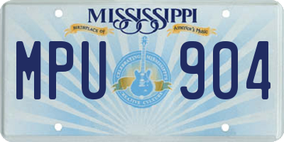 MS license plate MPU904