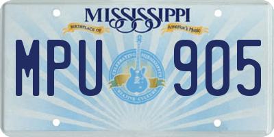 MS license plate MPU905