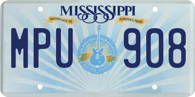 MS license plate MPU908