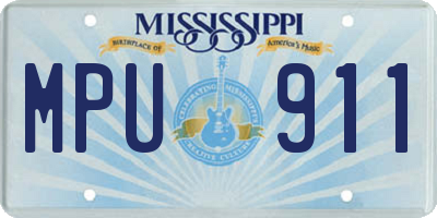 MS license plate MPU911