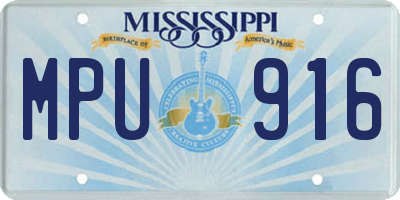 MS license plate MPU916