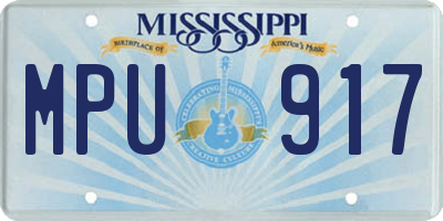 MS license plate MPU917