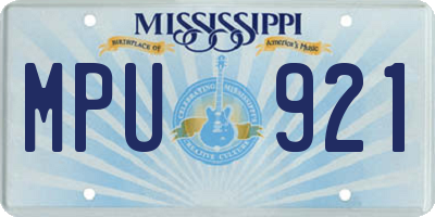MS license plate MPU921