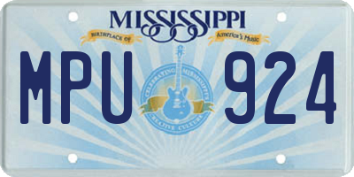 MS license plate MPU924