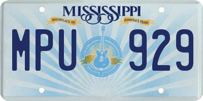 MS license plate MPU929