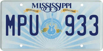 MS license plate MPU933