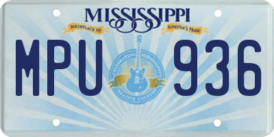 MS license plate MPU936
