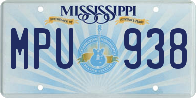 MS license plate MPU938