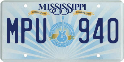 MS license plate MPU940