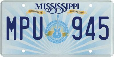 MS license plate MPU945