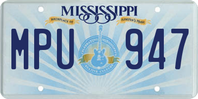 MS license plate MPU947