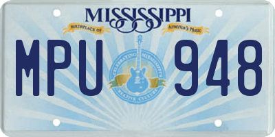 MS license plate MPU948