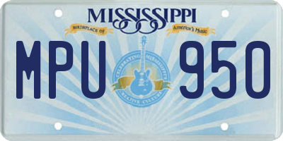 MS license plate MPU950