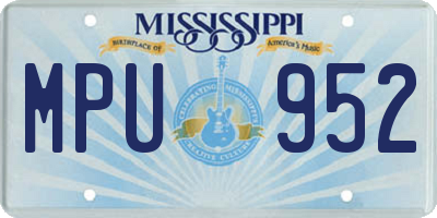 MS license plate MPU952