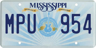 MS license plate MPU954