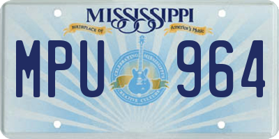 MS license plate MPU964