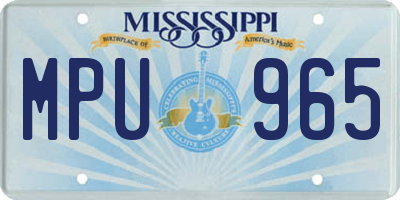 MS license plate MPU965