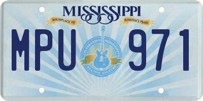 MS license plate MPU971