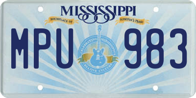 MS license plate MPU983