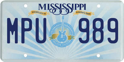MS license plate MPU989