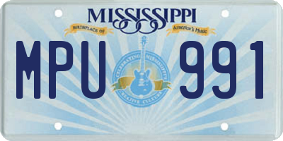 MS license plate MPU991