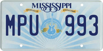 MS license plate MPU993