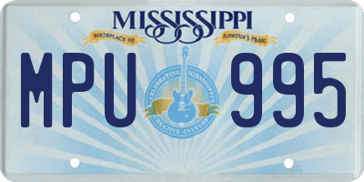 MS license plate MPU995