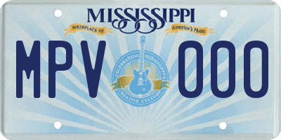 MS license plate MPV000
