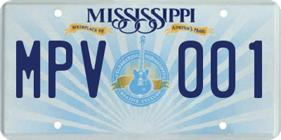 MS license plate MPV001