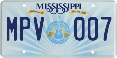 MS license plate MPV007