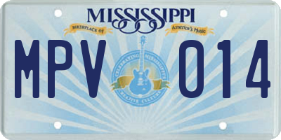 MS license plate MPV014