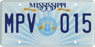 MS license plate MPV015