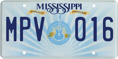 MS license plate MPV016