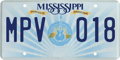 MS license plate MPV018