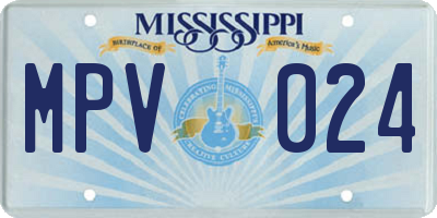 MS license plate MPV024