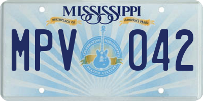 MS license plate MPV042